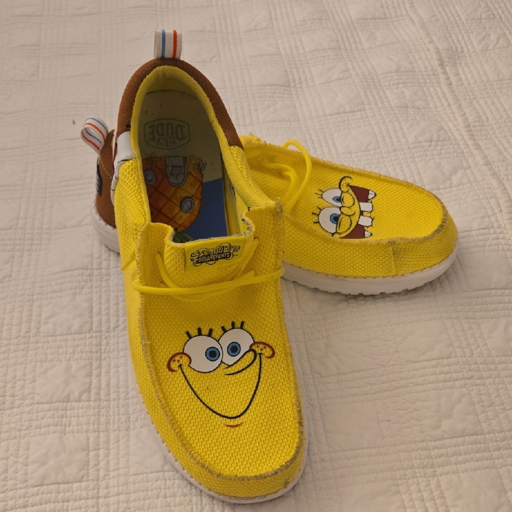Hey Dude Yellow SpongeBob Kids Slip-On Loafers